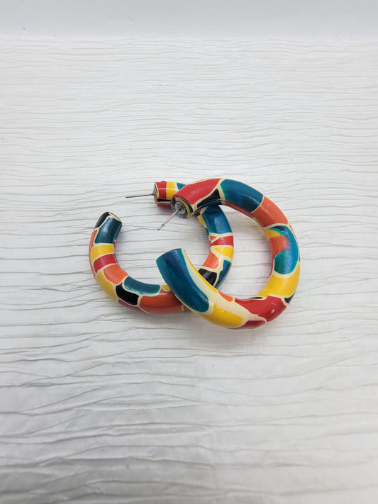 Small Chunky Hoops - Colorblock