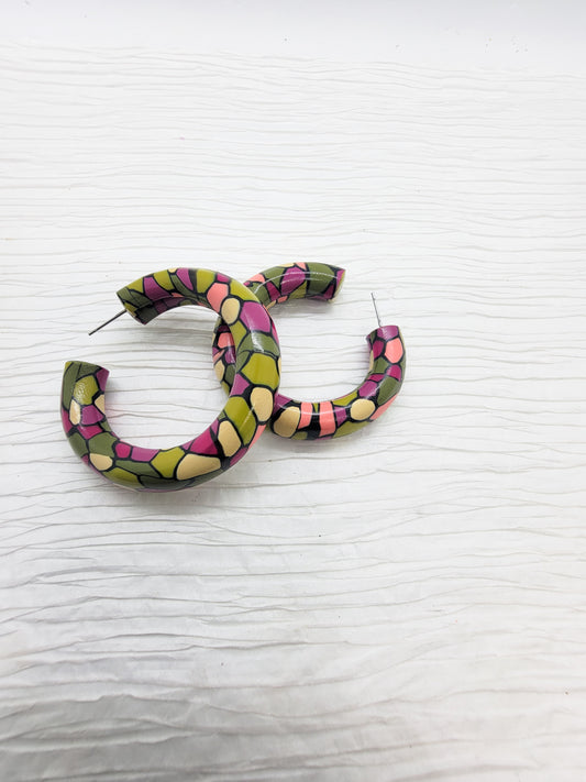 Small Chunky Hoops - Wild Bloom