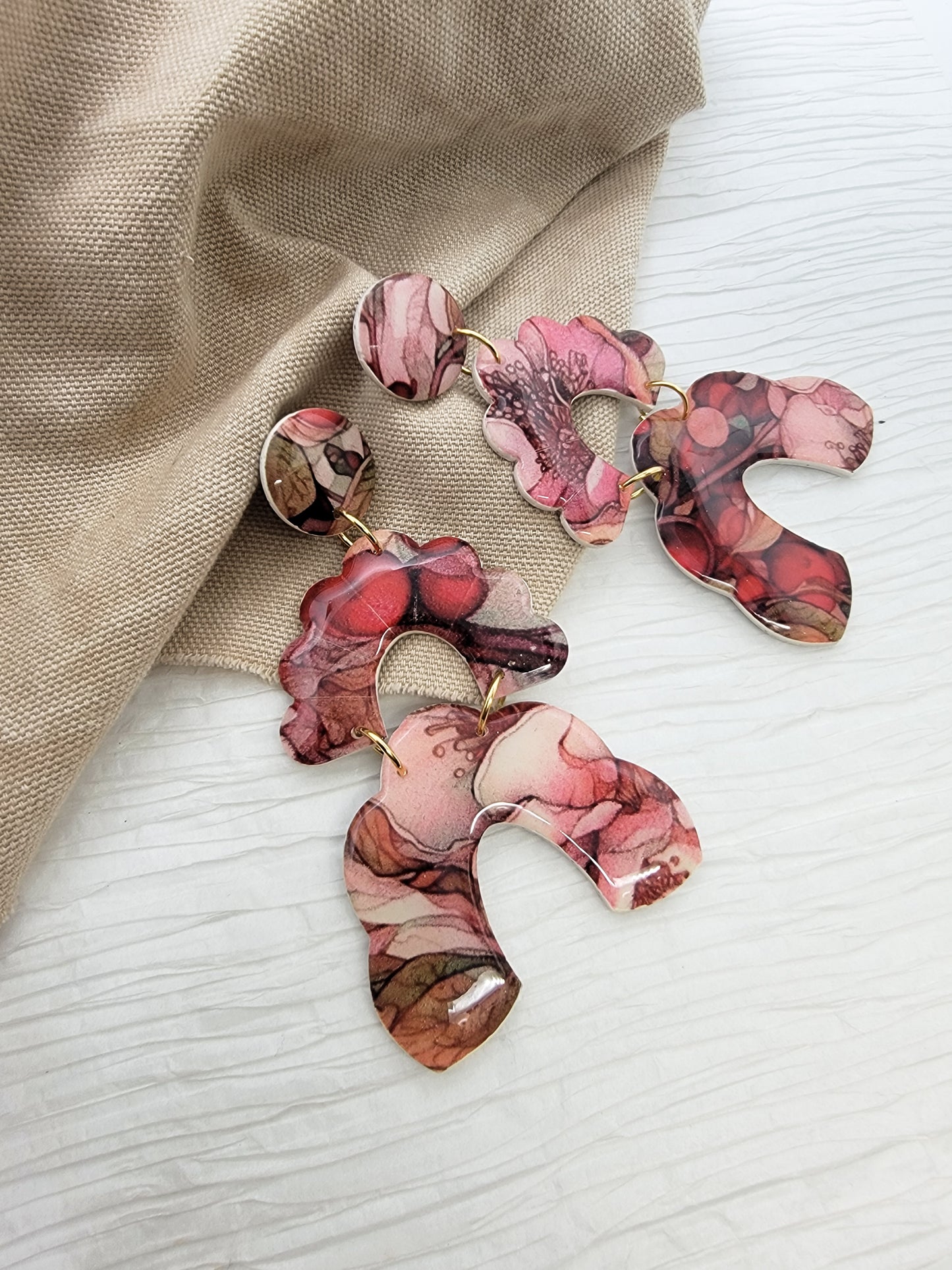 Red flower dangles